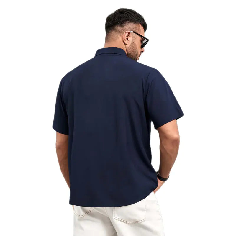 Personalized Color Contrast Short-Sleeved Shirt for Men