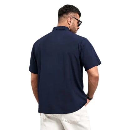 Personalized Color Contrast Short-Sleeved Shirt for Men